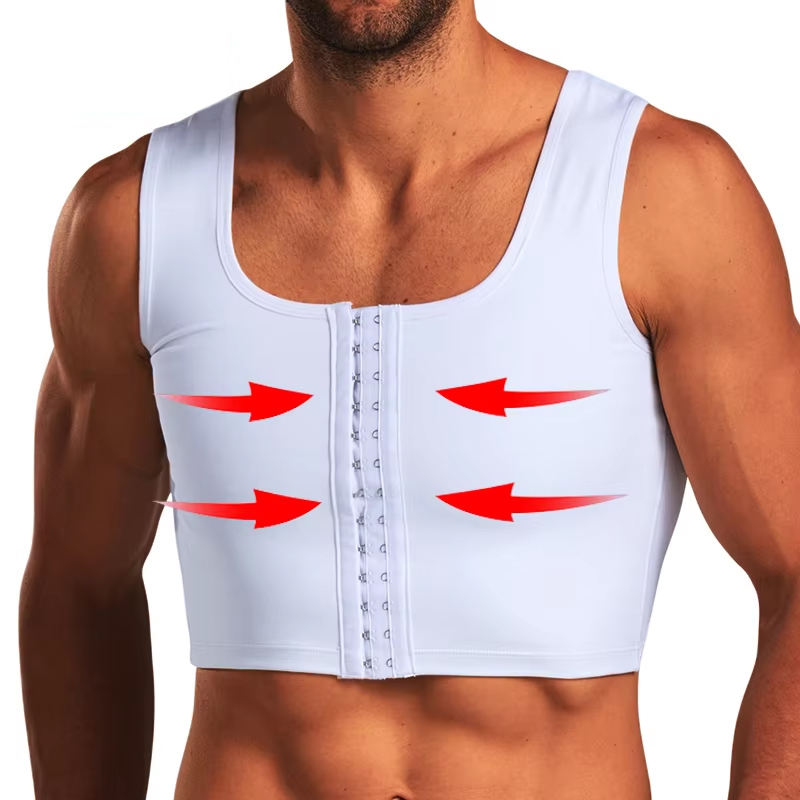 Sleeveless Undershirt - ผู้ชาย Faja การบีบอัดรัดตัวเสื้อกั๊ก Slimming เสื้อกล้ามชายรัดตัวเสื้อซ่อน Gynecomastia