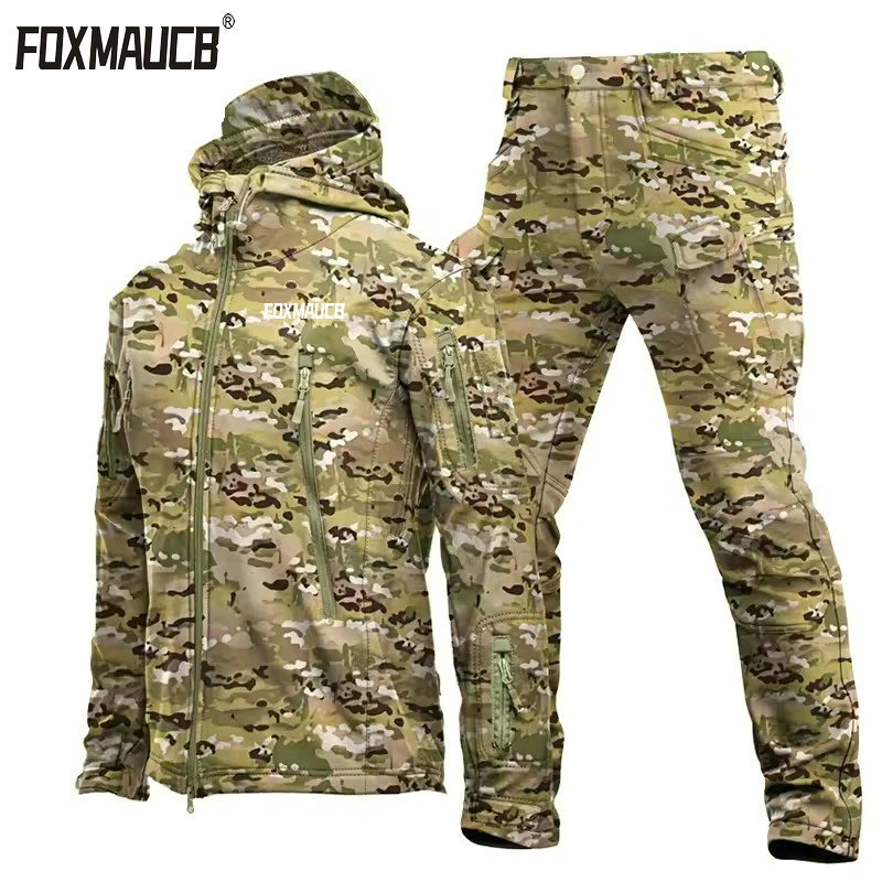 Compression Long Pant - กางเกงขายาวสำหรับปั่นจักรยาน FOXMAUCB ผ้าฟลีซสำหรับฤดูหนาวและฤดูใบไม้ร่วง ชุดทหารกันน้ำสำหรับผู้ชาย ชุดตกปลา ชุดเดินป่า