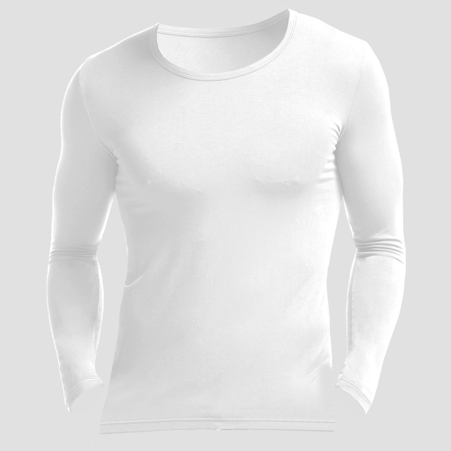 เสื้อแขนยาวผ้าโมดัลสำหรับผู้ชา - Undershirt Crew Neck บทวิจารณ์และราคา