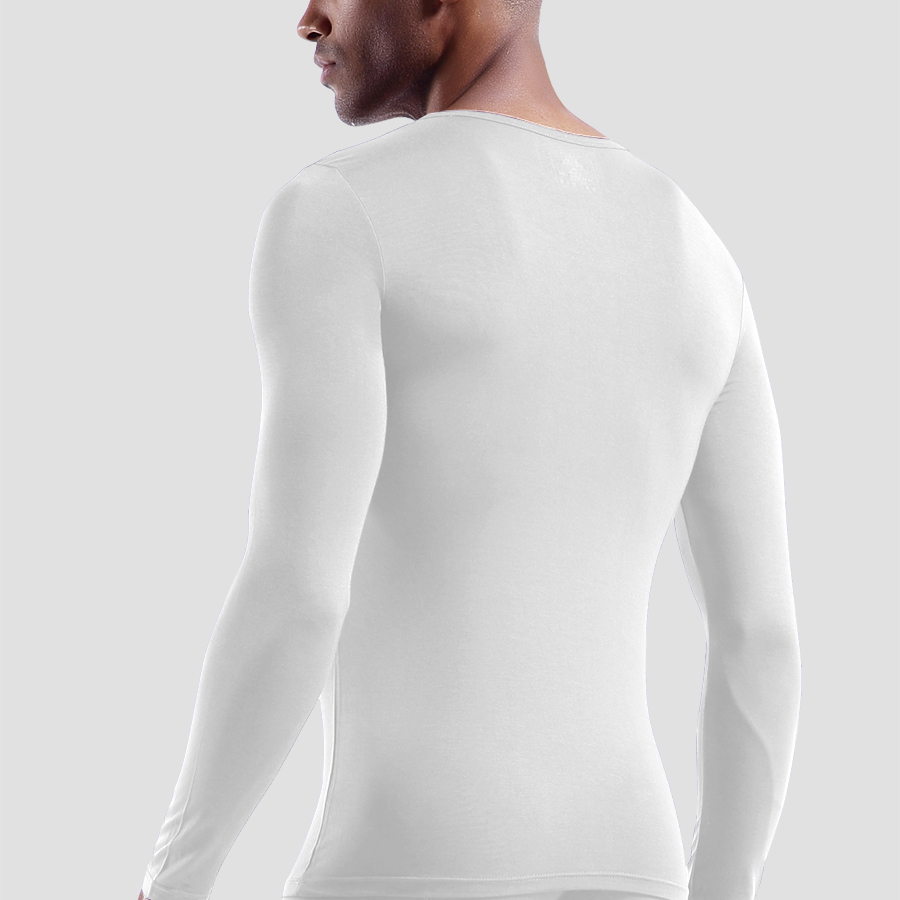 เสื้อแขนยาวผ้าโมดัลสำหรับผู้ชา - Undershirt Crew Neck บทวิจารณ์และราคา